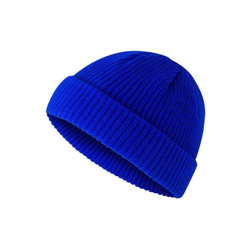 Mini Fisherman Beanie Hat Soft Knitted Docker Skull Cap - Royal Blue