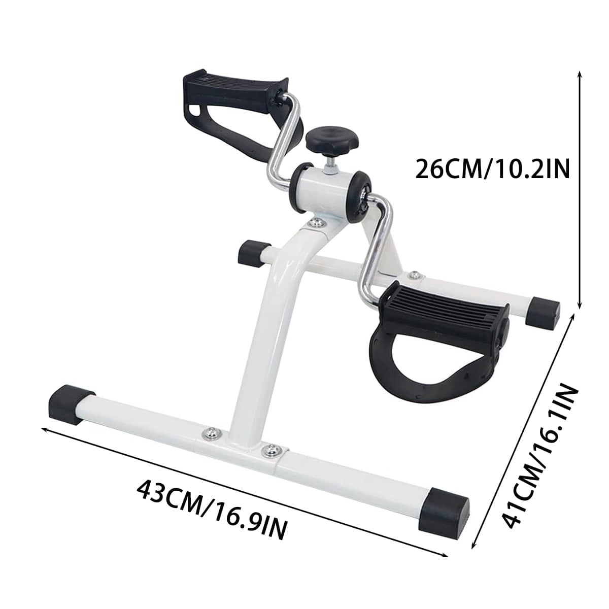 Mini Folding Exercise Bike Leg Trainer with LED Display, Compact Foldable, White - view 3