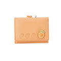 Mini Folding Wallet with Fruit Design, Faux Leather - Orange Carrot