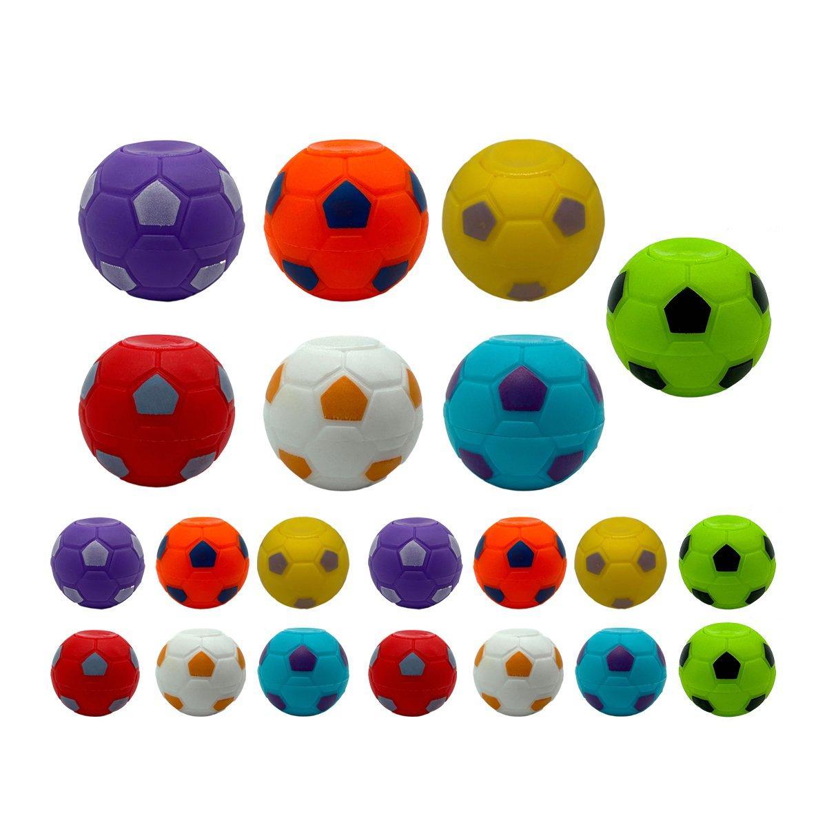 Mini Football Finger Spinner Toys, Pack of 21 Assorted Colours - view 2