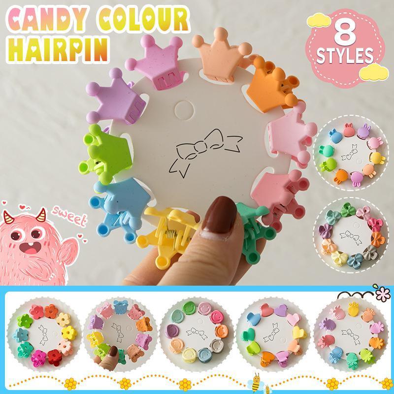Mini Hair Clips Durable Plastic, 10 Pack - Carrot - view 2