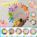 Mini Hair Clips Durable Plastic, 10 Pack - Flower - view 2