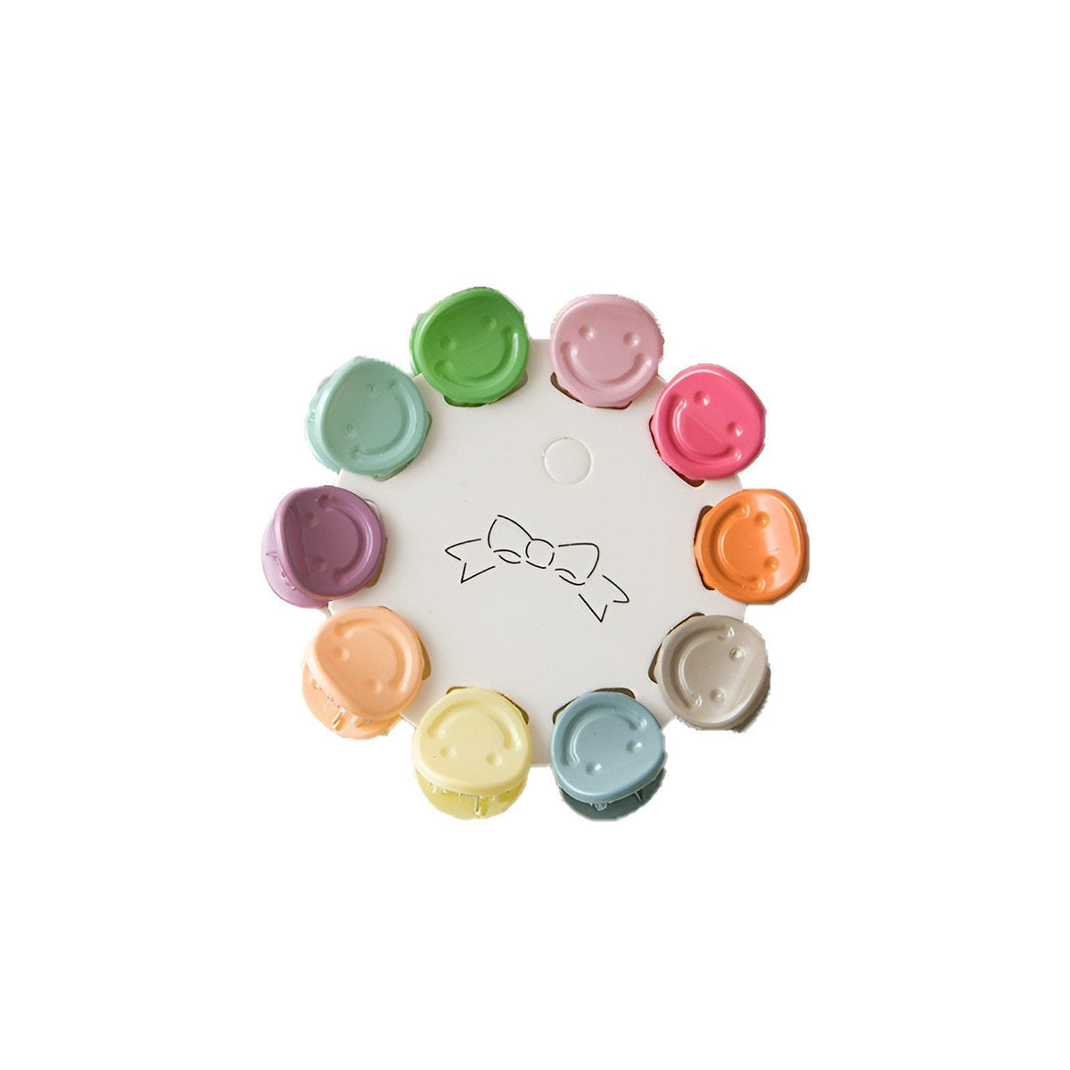 Mini Hair Clips Durable Plastic, 10 Pack - Smile