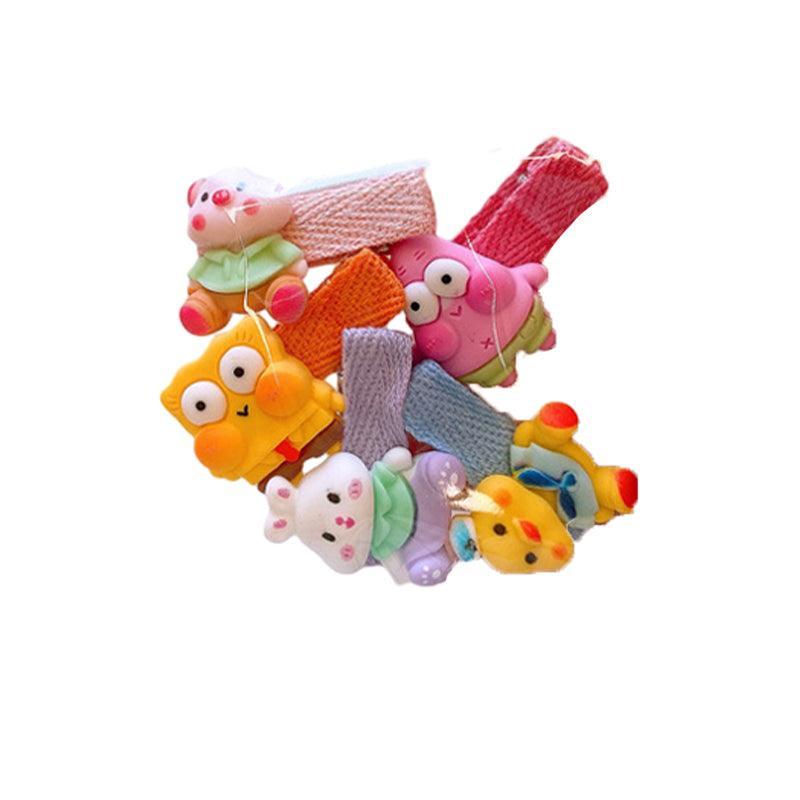 Mini Hair Clips for Girls, Set of 5 - Duck, Bunny and Bear