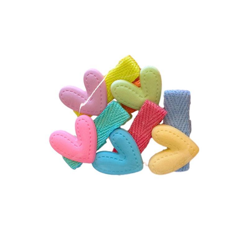 Mini Hair Clips for Girls, Set of 5 - Pastel Hearts