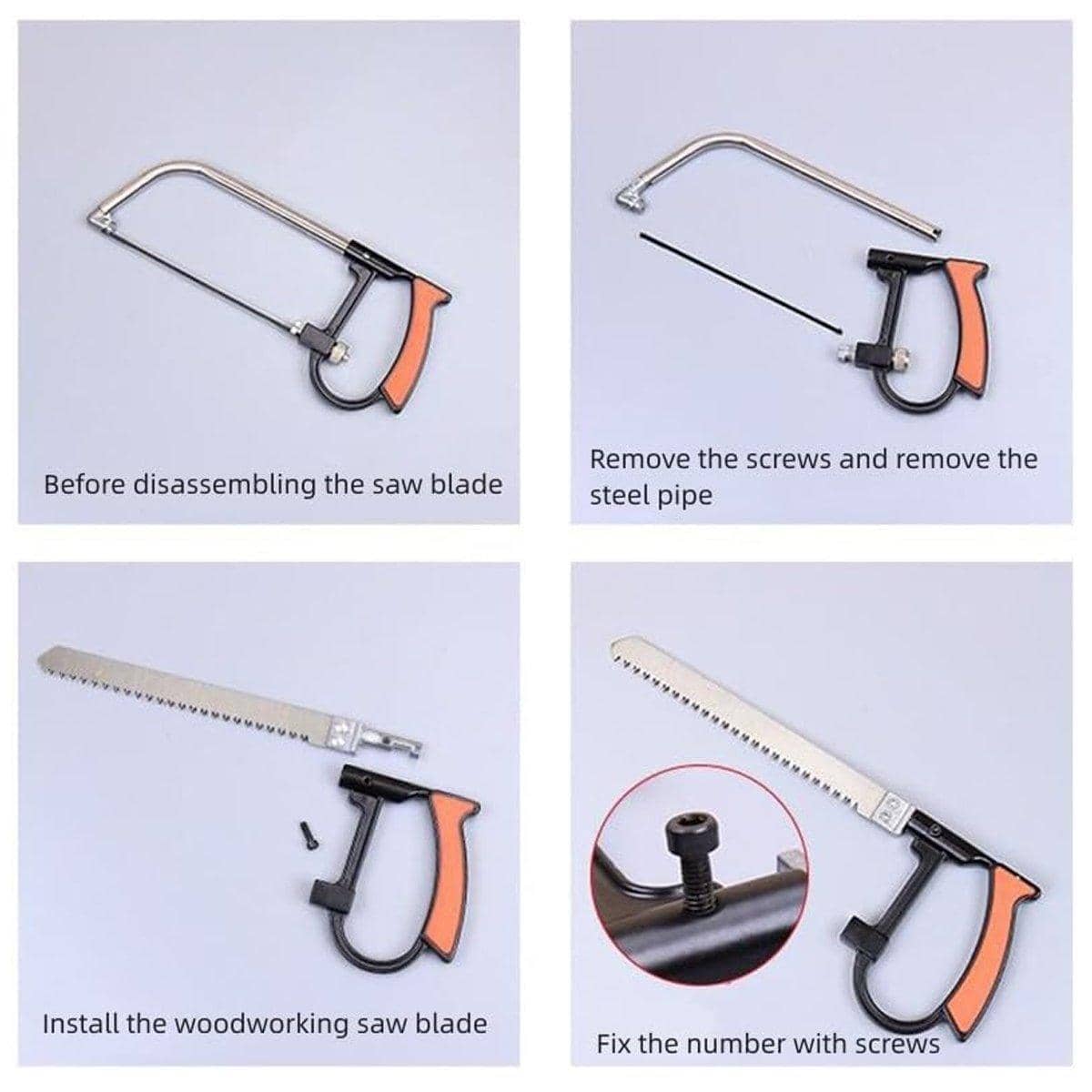Mini Hand Saw Set, Pack of 7 with Interchangeable Blades for Wood, Plastic and Metal - view 5
