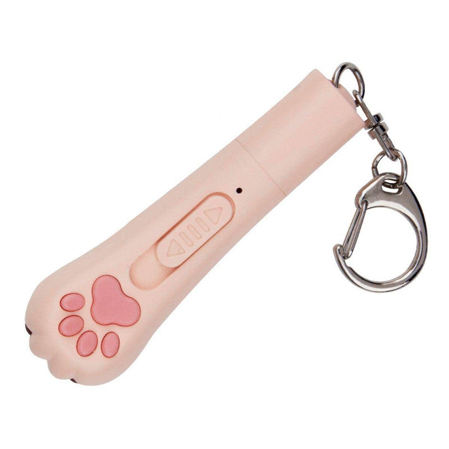 Mini Handheld Cat Paw Teaser Toy with Light Patterns - Light Pink