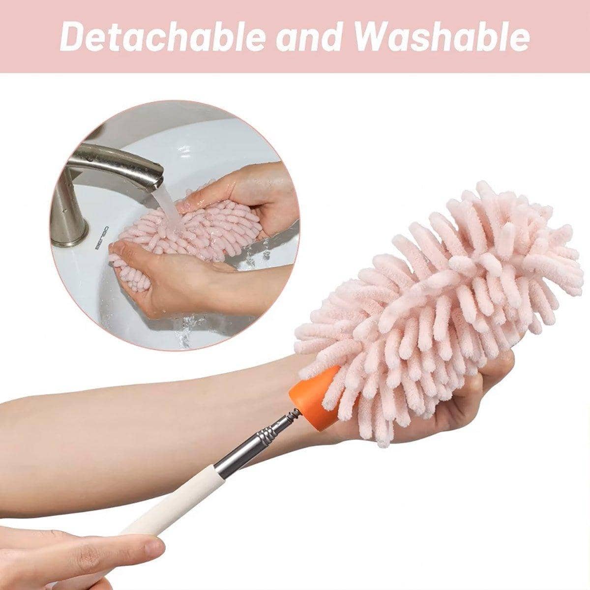 Mini Handheld Dust Duster for Car and Home - Light Pink - view 5