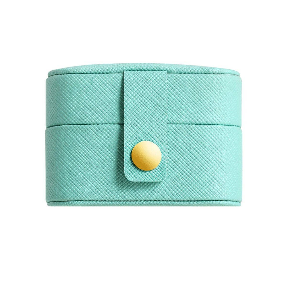 Mini Jewellery Storage Boxes, Faux Leather, Pack of 5 - Aqua Blue