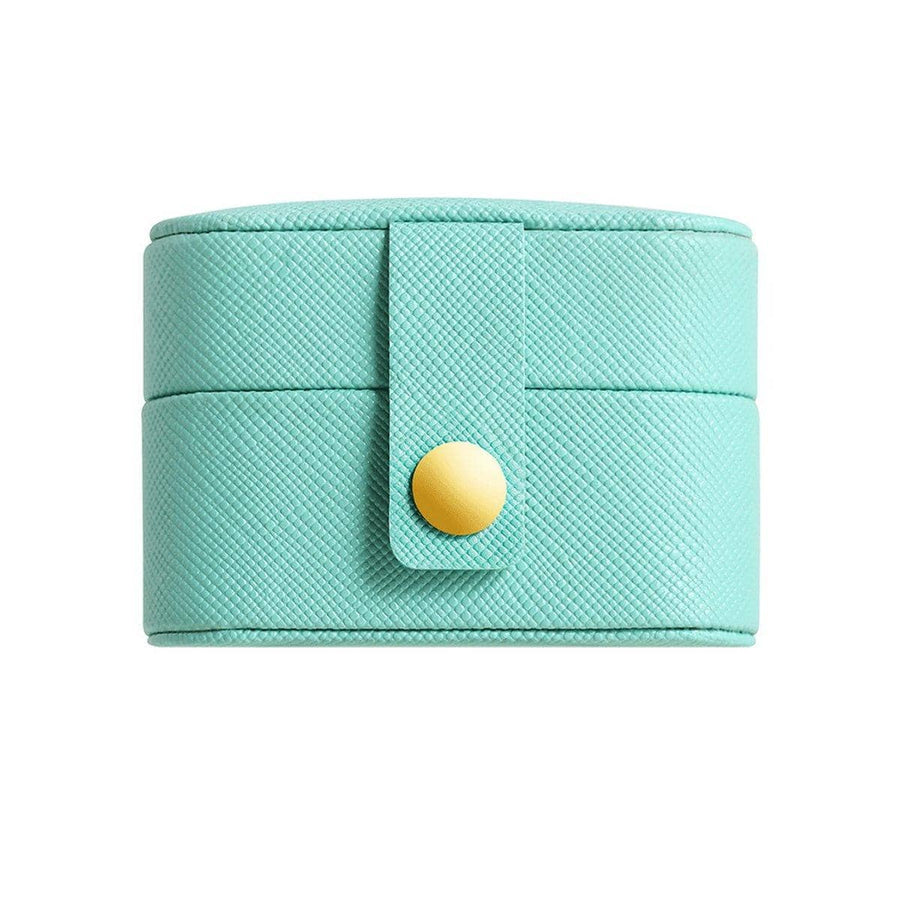 Mini Jewellery Storage Boxes, Faux Leather, Pack of 5 - Aqua Blue