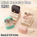 Mini Jewellery Storage Boxes, Faux Leather, Pack of 5 - Aqua Blue - view 2
