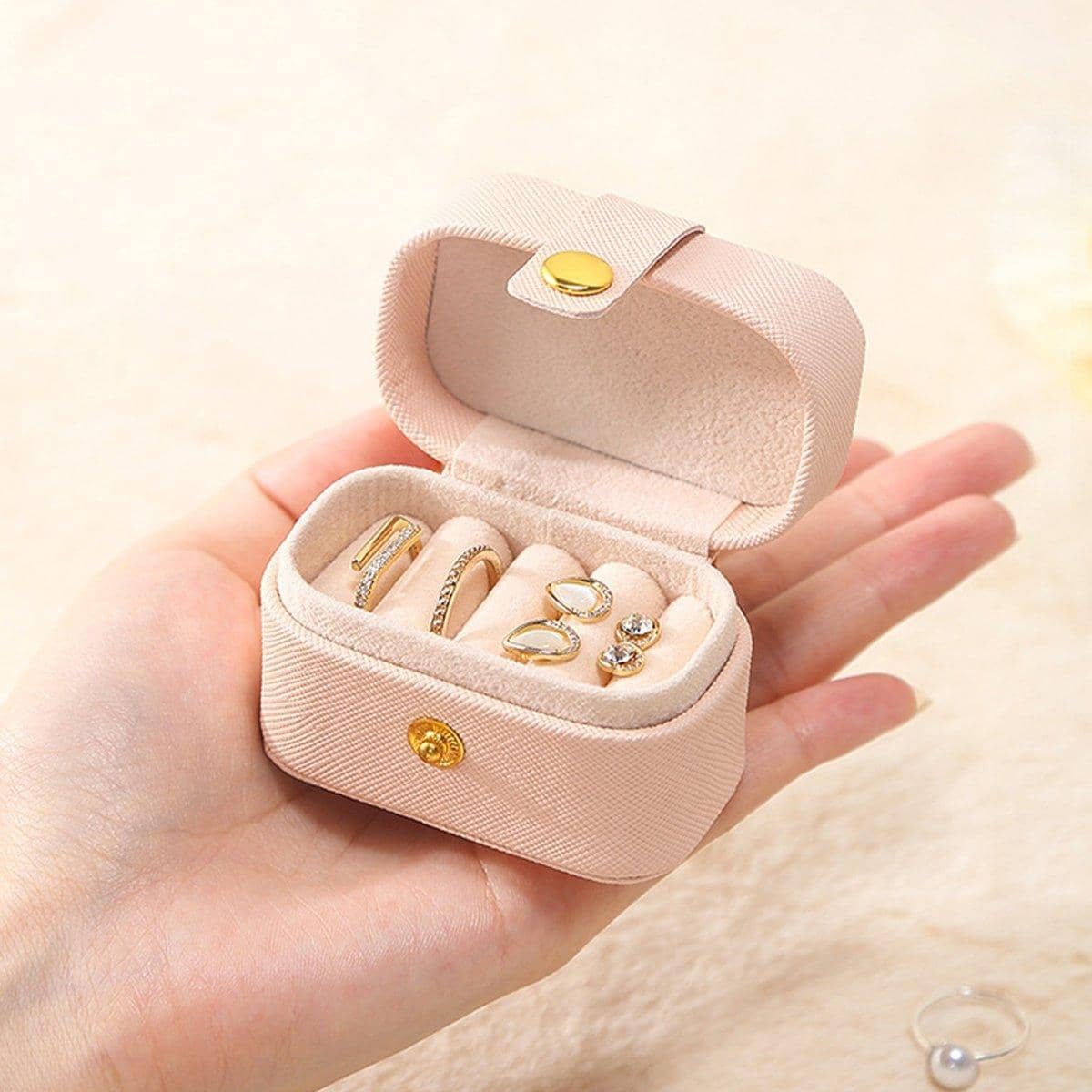 Mini Jewellery Storage Boxes, Faux Leather, Pack of 5 - Aqua Blue - view 5