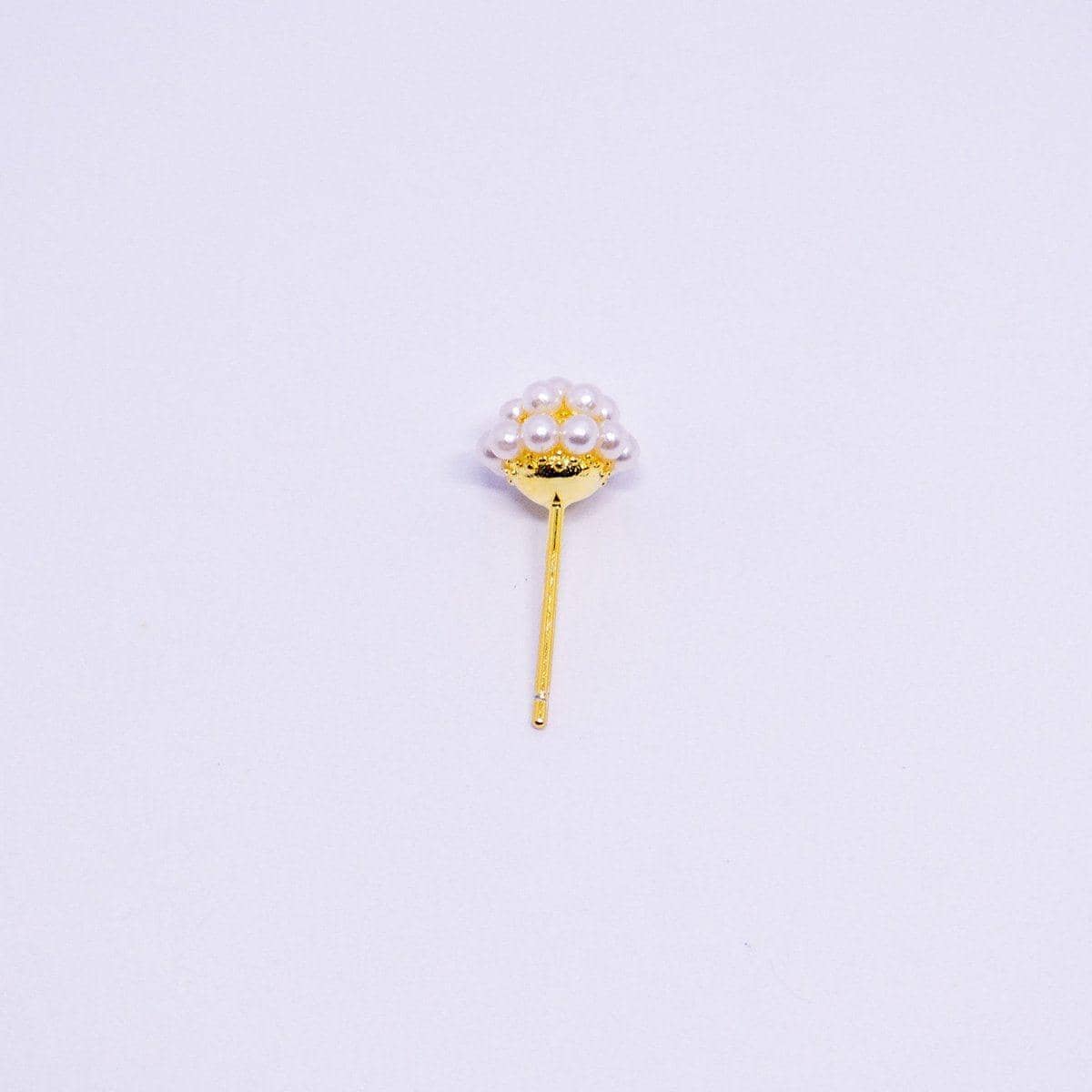 Mini Pearl Stud Earrings for Girls and Women, Delicate Floral Cluster Jewellery - view 5