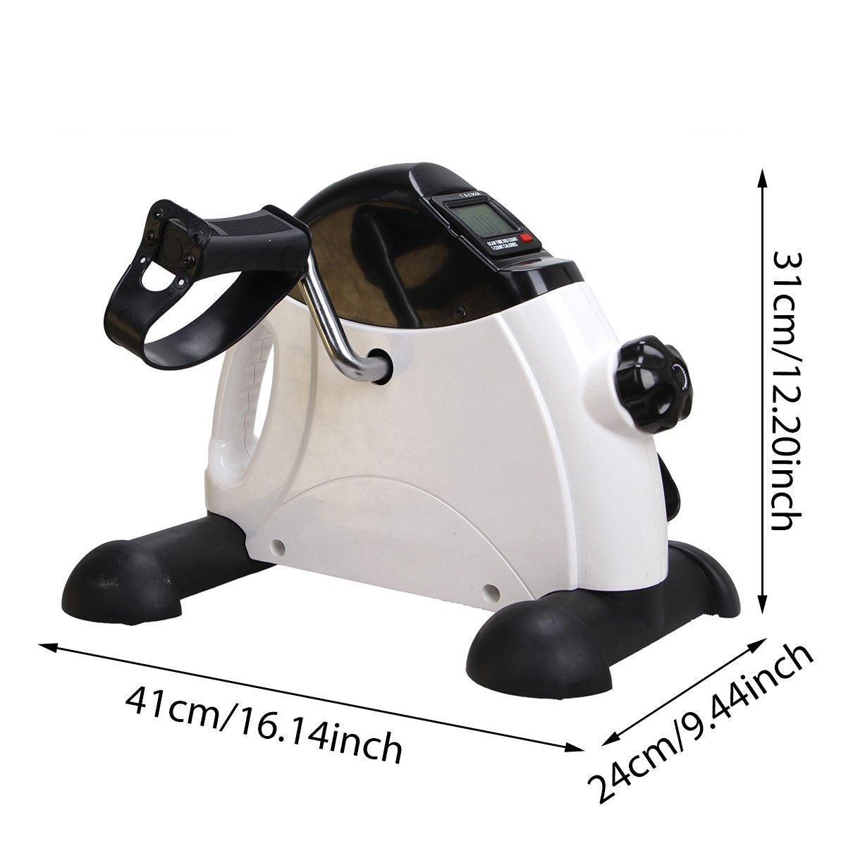Mini Pedal Exercise Bike for Arms and Legs with LCD Display - White and Black - view 3
