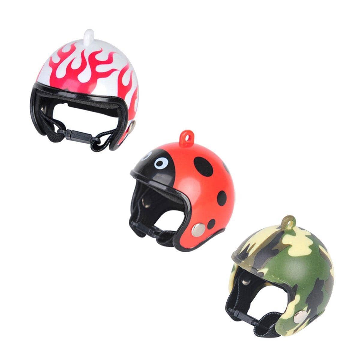 Mini Pet Chicken Helmets Set of 2 - Red Flame Pattern - view 3