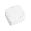 Mini Plastic Desktop Storage Box with Flip Lid - Square, White