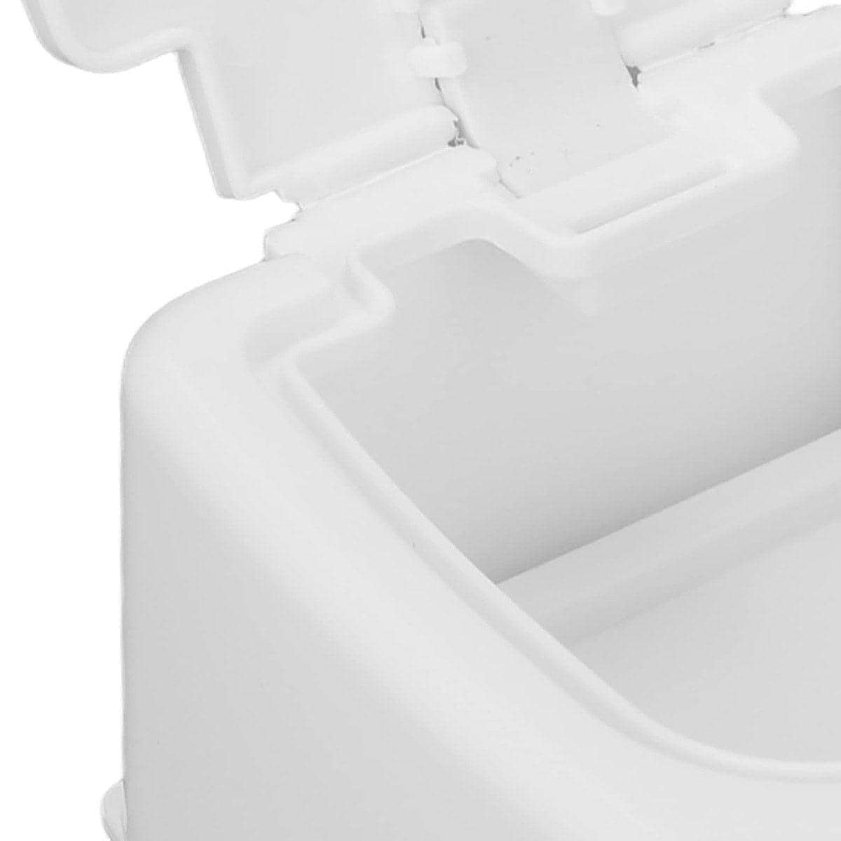 Mini Plastic Desktop Storage Box with Flip Lid - Square, White - view 4