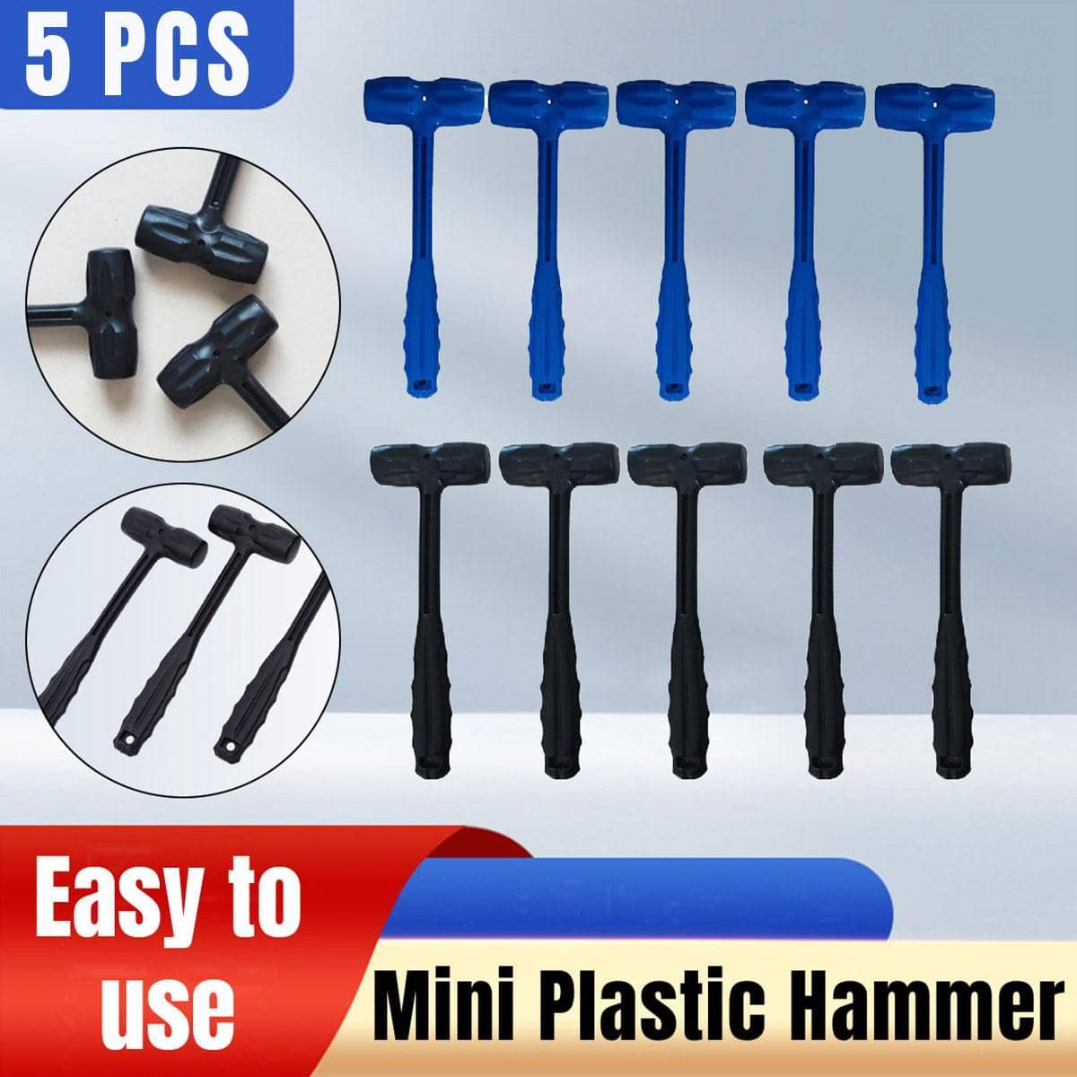 Mini Plastic Hammer, 24 cm - Black - view 2