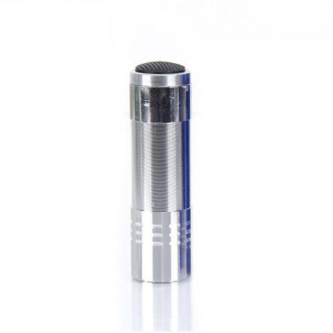 Mini Pocket Camping Torch with 9 LEDs - Silver