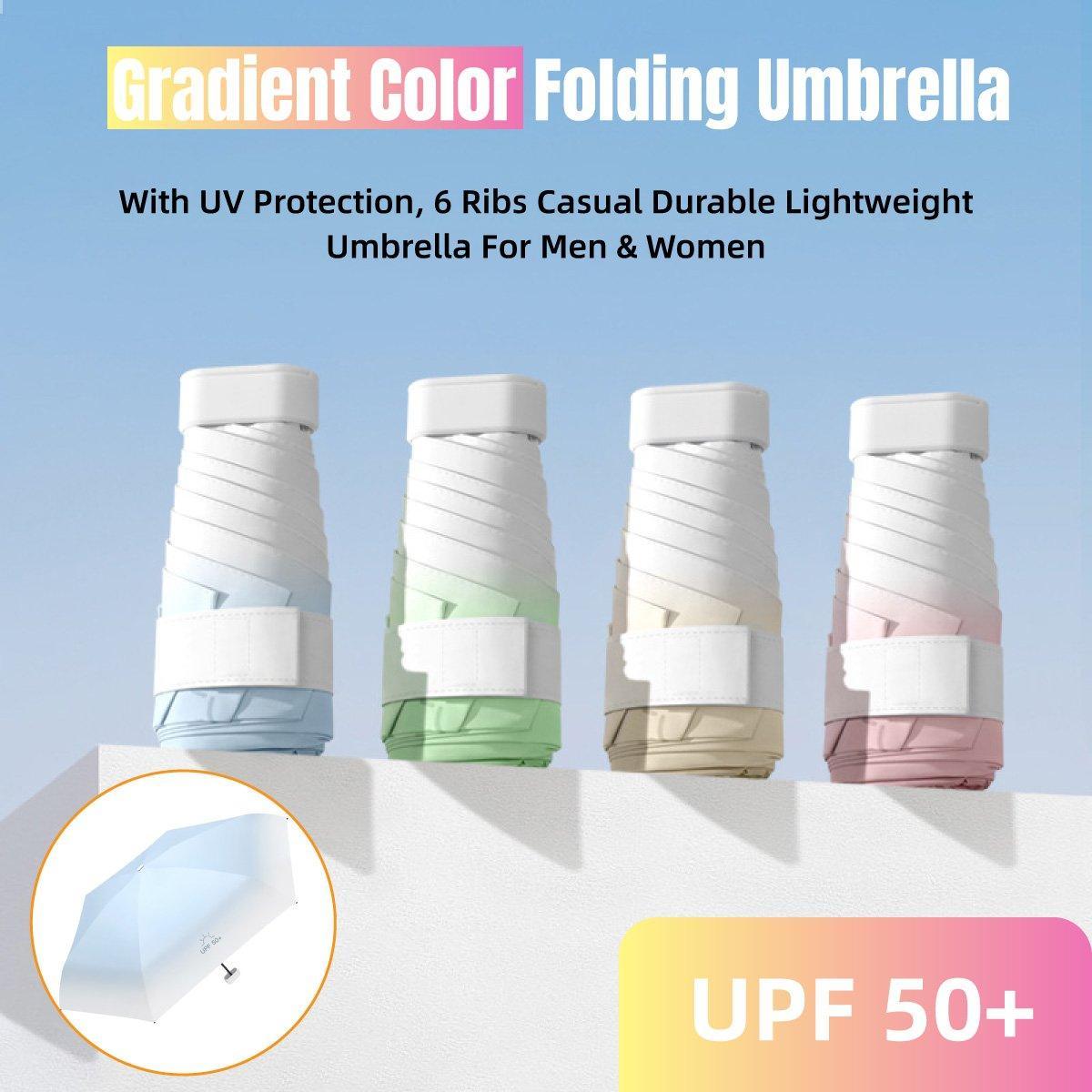 Mini Pocket Umbrella with UPF 50+ Sun Protection - Light Blue - view 2