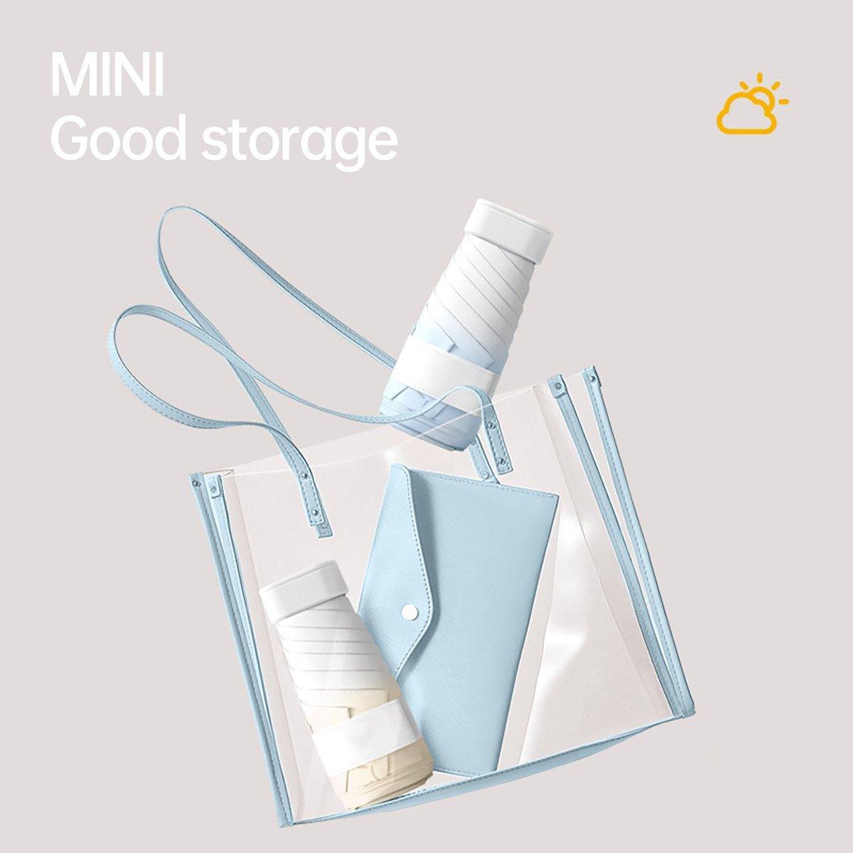 Mini Pocket Umbrella with UPF 50+ Sun Protection - Light Blue - view 5