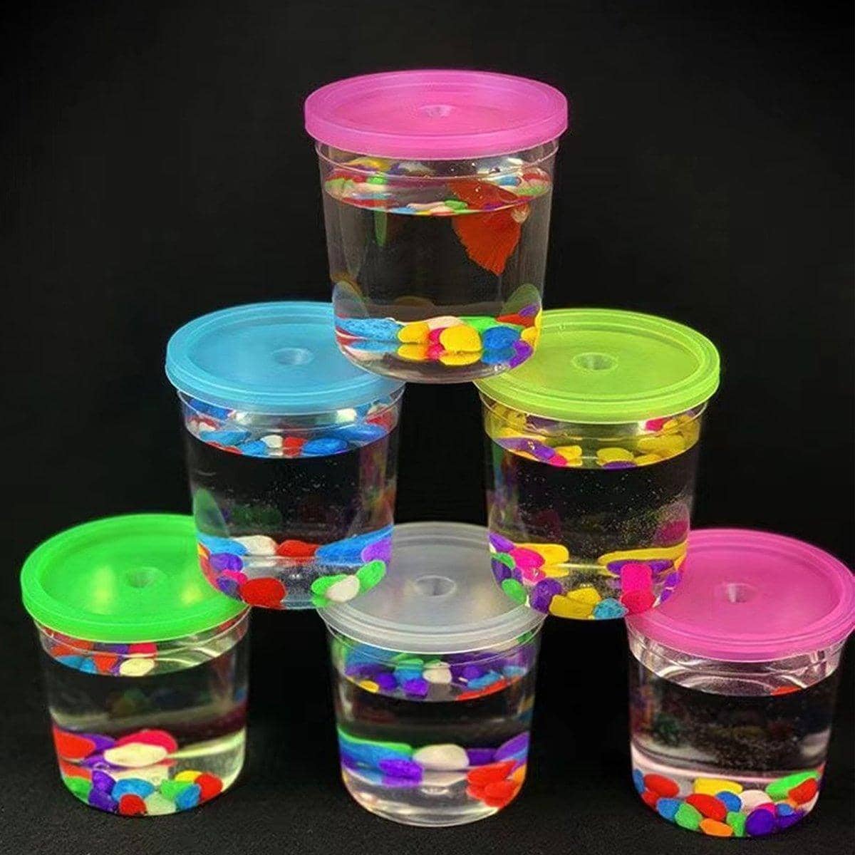 Mini Portable Plastic Fish Cups with Lids for Betta and Small Pets - Pack of 20 - view 4