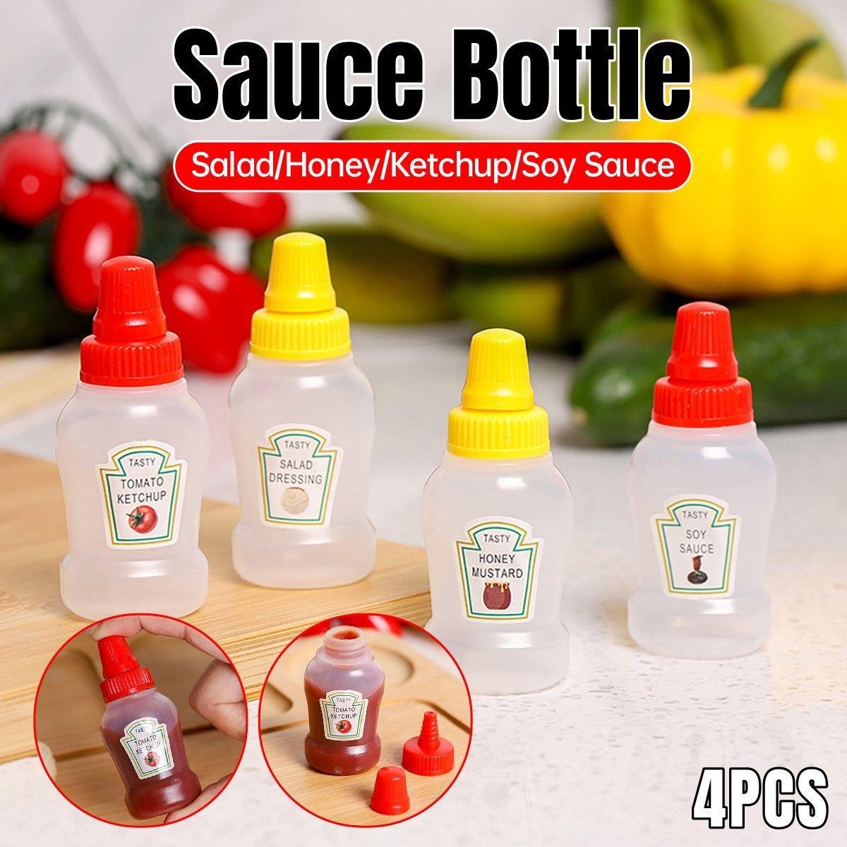 Mini Portable Sauce Bottles, Pack of 4 - Salad Dressing Label - view 2