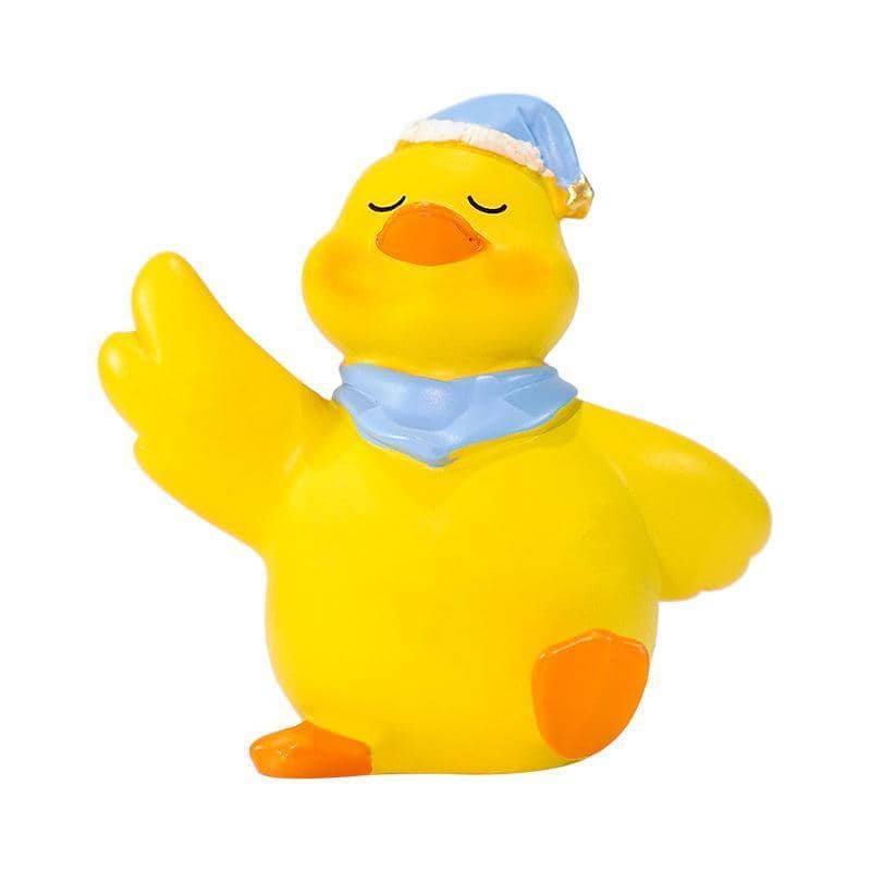 Mini Resin Duck Figurine - Sleeping Duck with Nightcap