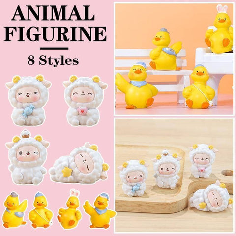 Mini Resin Lamb Figurine - Lamb with Blue Sweet - view 2