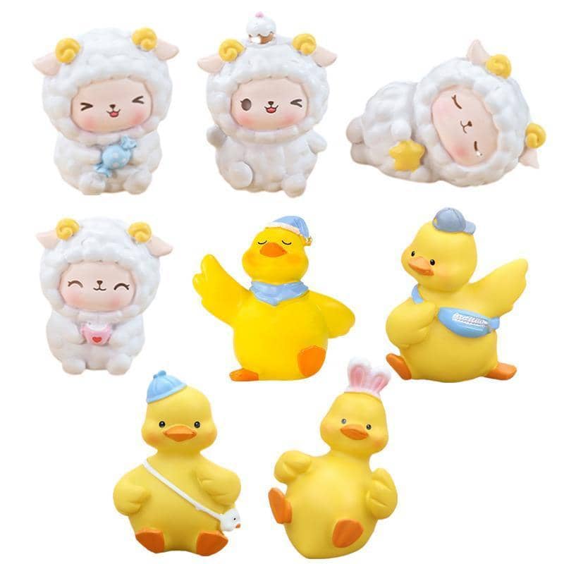 Mini Resin Lamb Figurine - Winking Lamb with Cupcake - view 3