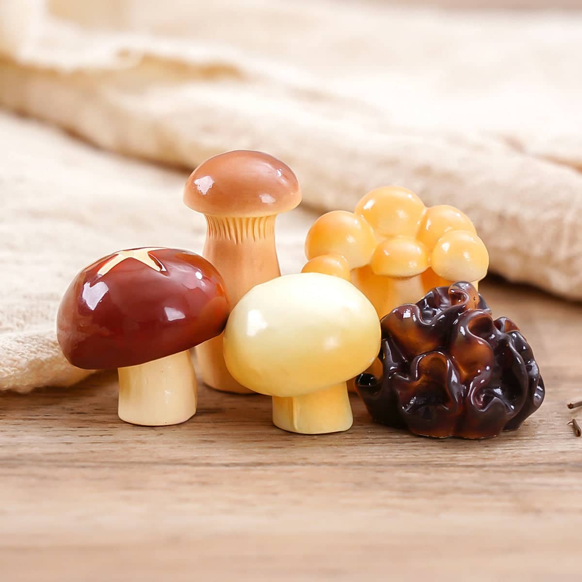 Mini Resin Mushroom Ornaments Set, 22 Pieces for Fairy Garden and Home Decor - view 4