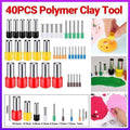 Mini Round Polymer Clay Cutters Stainless Steel Tool Set, Pack of 40