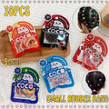 Mini Rubber Hair Ties, Pack of 30 - Assorted Red, Pink and Teal - view 2