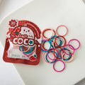 Mini Rubber Hair Ties, Pack of 30 - Assorted Red, Pink and Teal - view 5