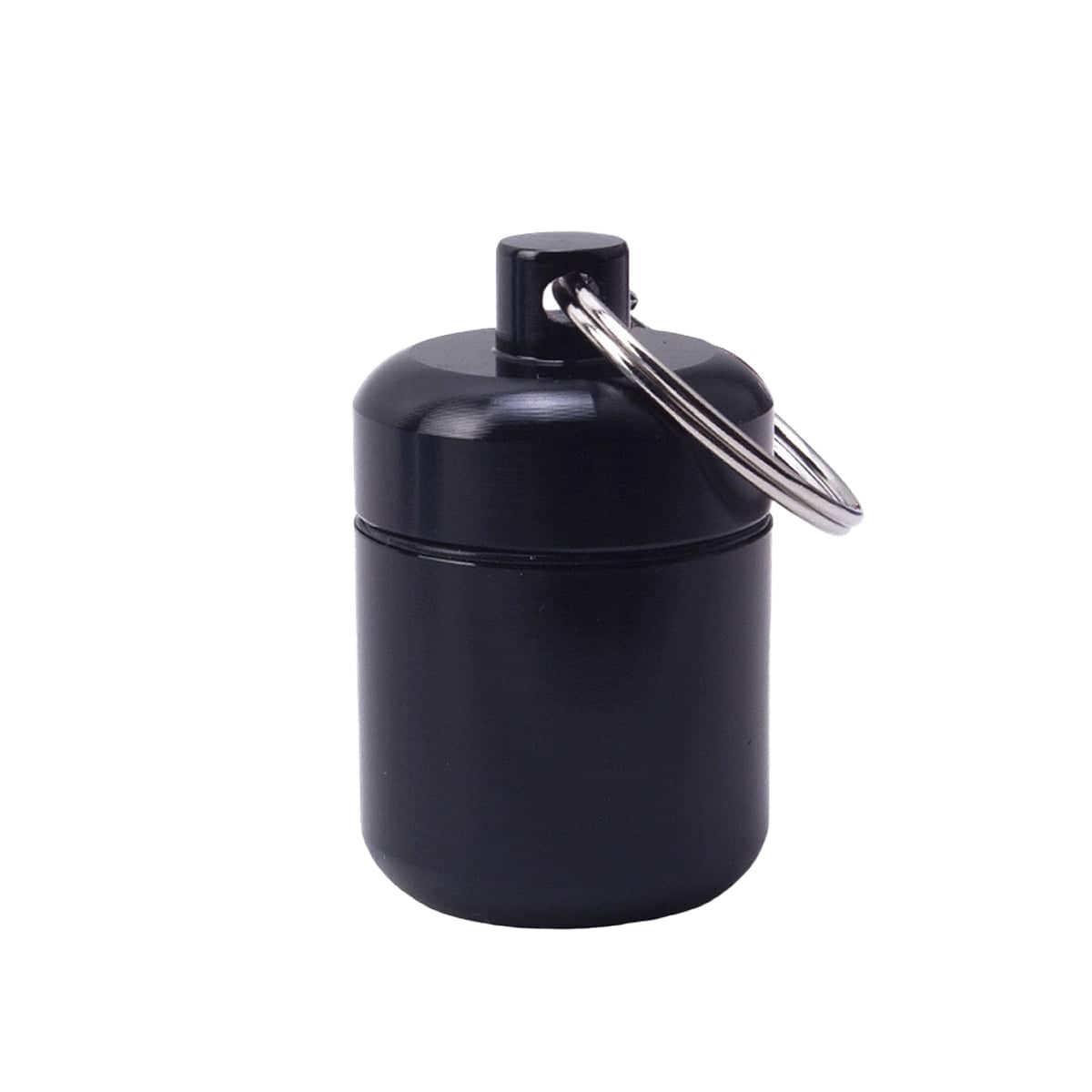 Mini Sealed Aluminium Storage Tins with Keyring, Pack of 6 - Black