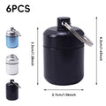 Mini Sealed Aluminium Storage Tins with Keyring, Pack of 6 - Black - view 4