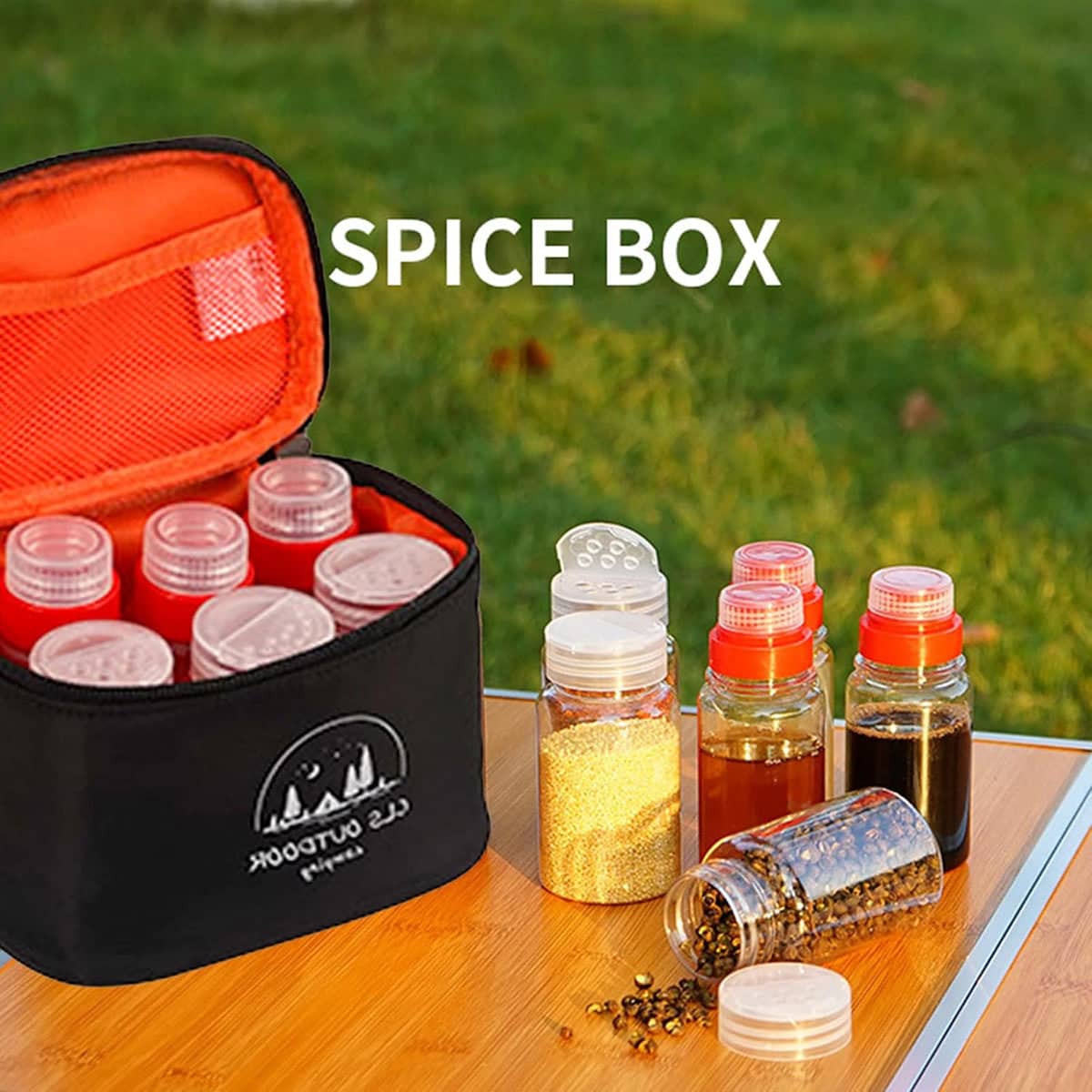 Mini Seasoning Bottle Set, 6 Bottles - Black Mesh Bag - view 5