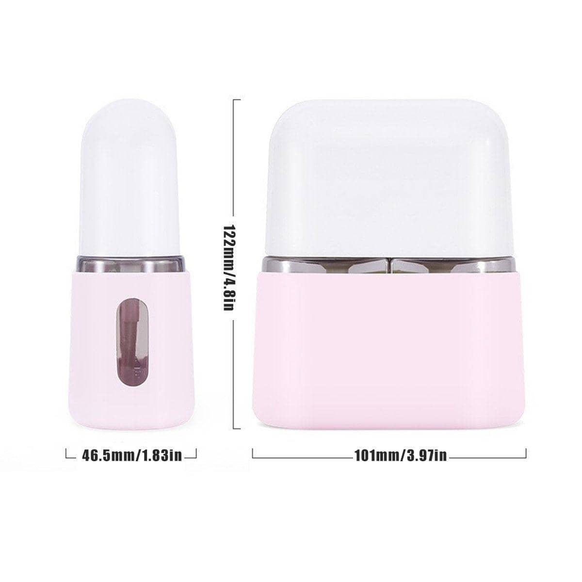 Mini Shampoo Dispenser Travel Bottle Set, 4 Refillable Bottles - Light Pink - view 4