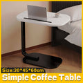 Mini Side Table, Wooden Top and Carbon Steel Base