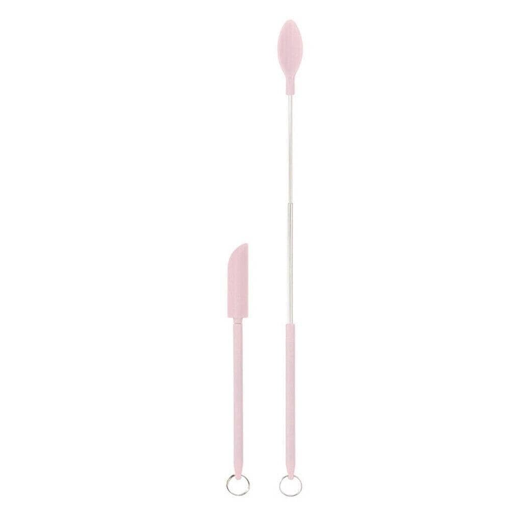 Mini Silicone Telescopic Spatula Set, Pack of 2 - Pink
