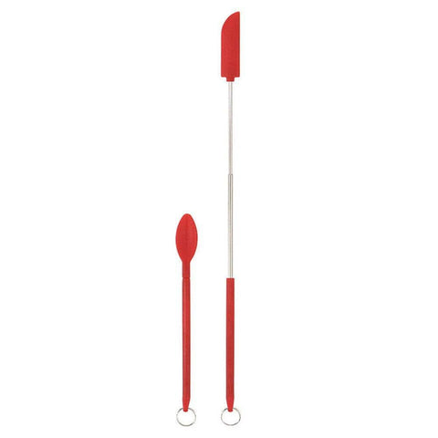 Mini Silicone Telescopic Spatula Set, Pack of 2 - Red