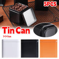 Mini Square Metal Storage Tins with Lids, Pack of 5 - White - view 2