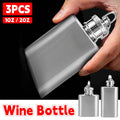 Mini Stainless Steel Hip Flask Set of 3 Pocket Travel Flask - 1 oz - view 2