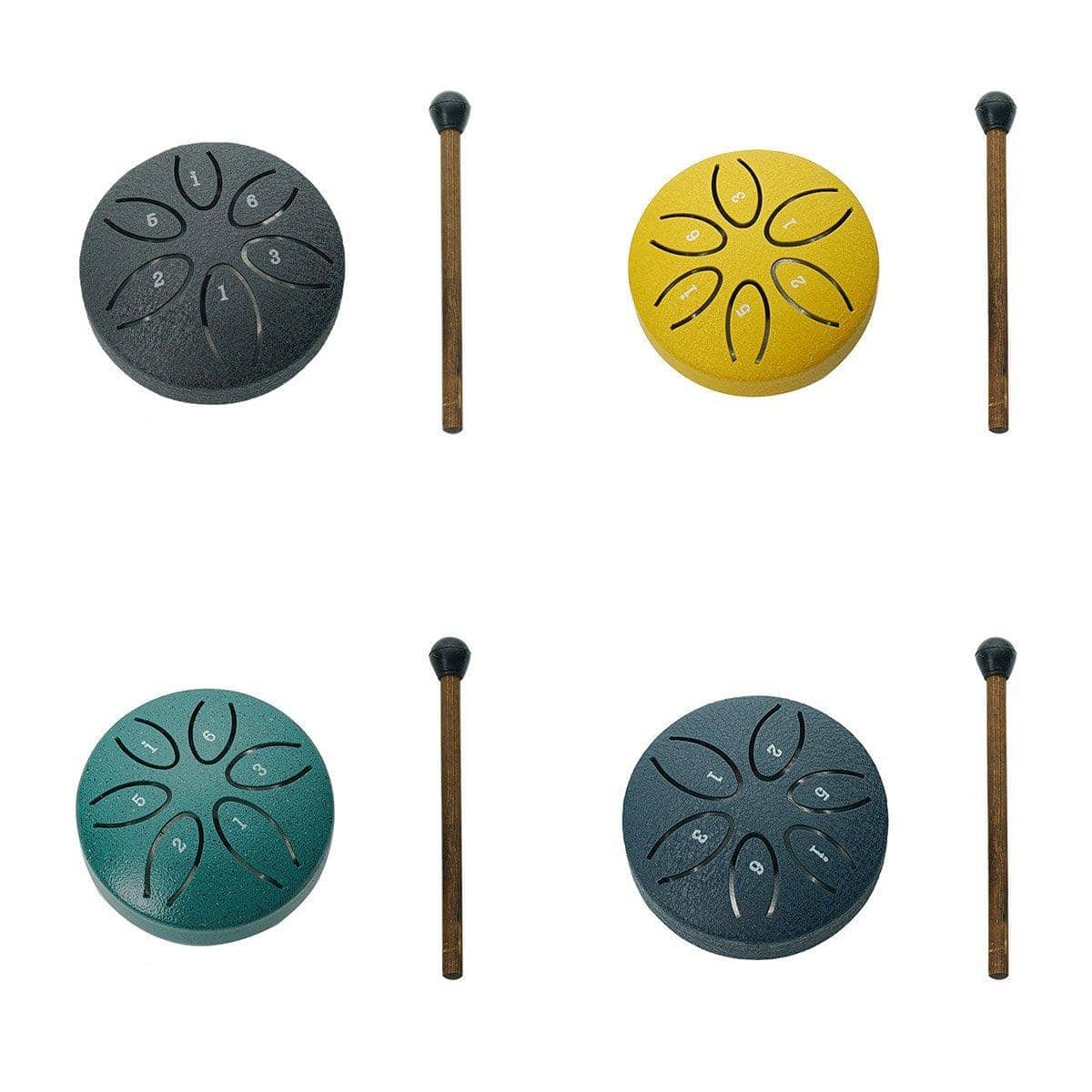 Mini Steel Tongue Drum, 6 Tones with Mallet - Navy - view 3