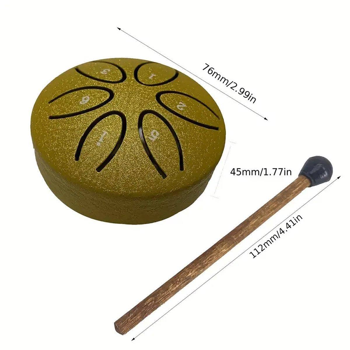 Mini Steel Tongue Drum, 6 Tones with Mallet - Navy - view 4