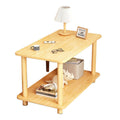 Mini Two Tier Wood Coffee Table and Bedside Nightstand with Storage - view 2