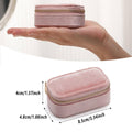 Mini Velvet Travel Jewellery Storage Box with Zip - Grey - view 4