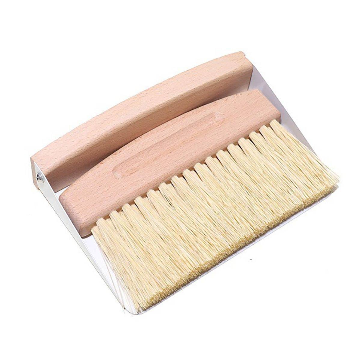 Mini White Desk Brush and Dustpan Set for Keyboards, Tables and Car Interiors - view 2