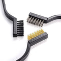 Mini Wire Brush Set Stainless Steel Nylon and Brass Metal Remover, Pack of 15 - view 4