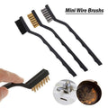 Mini Wire Brush Set Stainless Steel Nylon and Brass Metal Remover, Pack of 15 - view 5